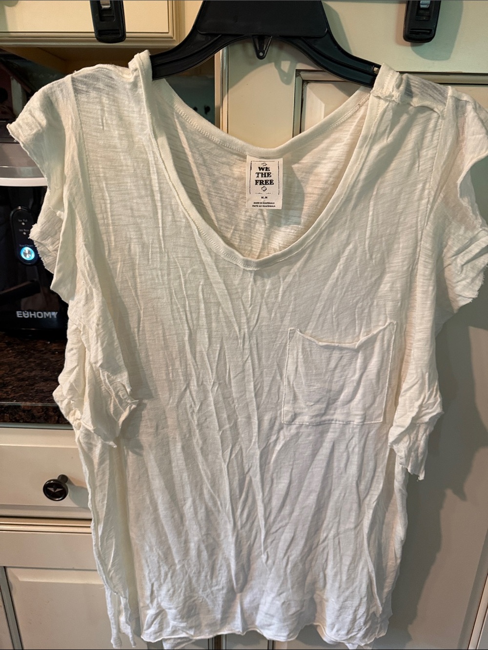 We The Free Cream V-Neck Pocket Tee - Women's Short Sleeve